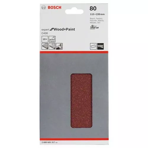 Brusný papír C430, balení 10 ks  BOSCH 2608605317