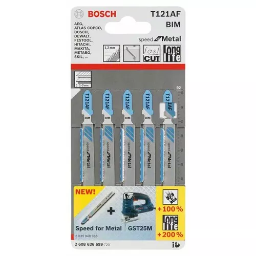 Pilový plátek do kmitací pily T 121 AF  BOSCH 2608636699