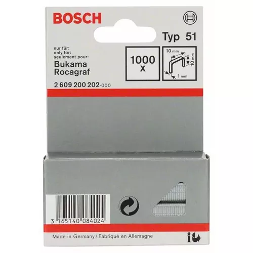 Sponky do sponkovačky z plochého drátu, typ 51 BOSCH 2609200202