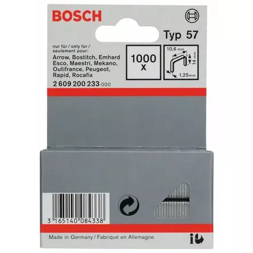 Sponky do sponkovačky z plochého drátu, typ 57 BOSCH 2609200233