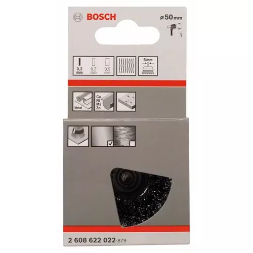 Hrnkový kartáč, zvlněný drát, 50×0,2 mm, ocel  BOSCH 2608622022