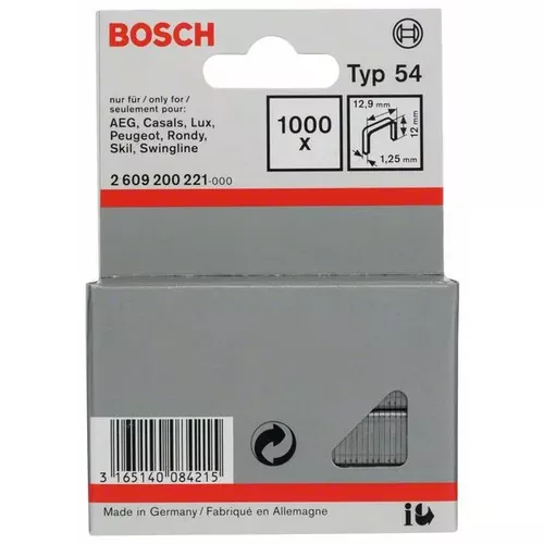 Sponky do sponkovačky z plochého drátu, typ 54 BOSCH 2609200221