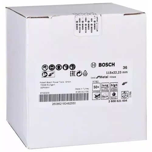 Fíbrový brusný kotouč R780, Best for Metal + Inox BOSCH 2608621604