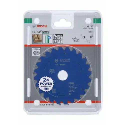 Pilový kotouč Expert for Wood pro akumulátorové pily 120×1,7/1,2×20 T24 BOSCH 2608644497