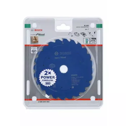 Pilový kotouč Expert for Wood pro akumulátorové pily 160×1,5/1×20 T24 BOSCH 2608644503