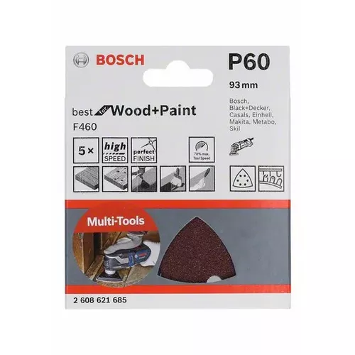 Brusný papír F460 BfWP, G60, 93 mm BOSCH 2608621685