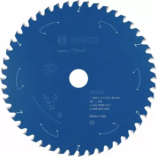 Pilový kotouč Expert for Wood pro akumulátorové pily 250×2,1/1,6×30 T48 BOSCH 2608644523