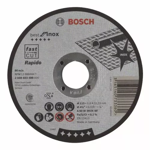 Dělicí kotouč rovný Best for Inox – Rapido  BOSCH 2608603486