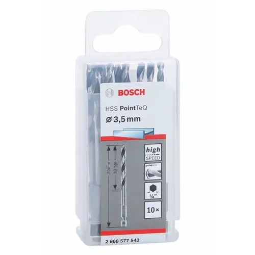 Spirálový vrták HSS PointTeQ Hex 3,5 mm, 10 ks  BOSCH 2608577542