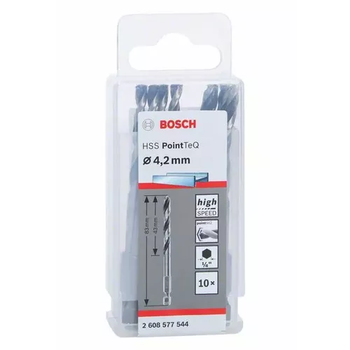 Spirálový vrták HSS PointTeQ Hex 4,2 mm, 10 ks  BOSCH 2608577544