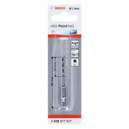 Spirálový vrták HSS PointTeQ Hex 2 mm  BOSCH 2608577517