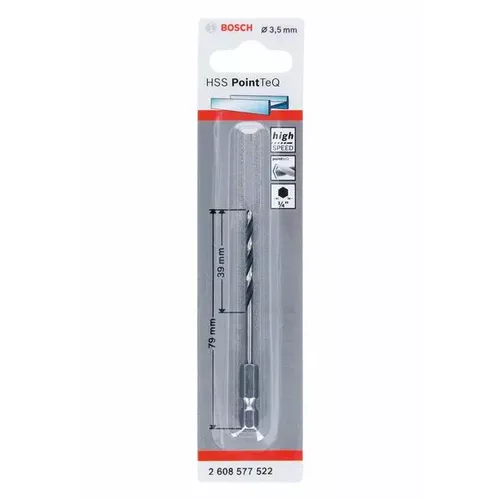 Spirálový vrták HSS PointTeQ Hex 3,5 mm  BOSCH 2608577522