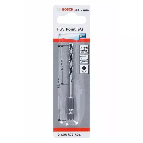 Spirálový vrták HSS PointTeQ Hex 4,2 mm  BOSCH 2608577524