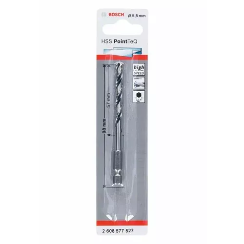 Spirálový vrták HSS PointTeQ Hex 5,5 mm  BOSCH 2608577527