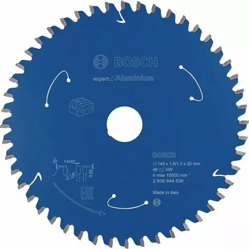 Pilový kotouč Expert for Aluminium pro akumulátorové pily 140×1,8/1,3×20 T48 BOSCH 2608644536