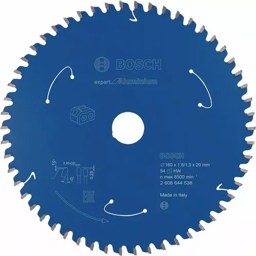 Pilový kotouč Expert for Aluminium pro akumulátorové pily 160×1,8/1,3×20 T54 BOSCH 2608644538