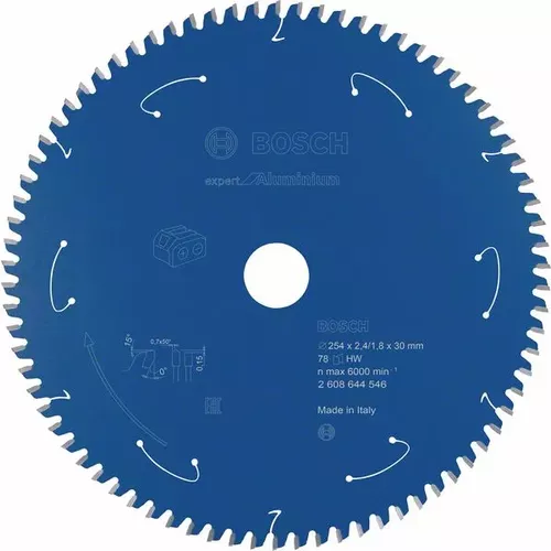 Pilový kotouč Expert for Aluminium pro akumulátorové pily 254×2,4/1,8×30 T78 BOSCH 2608644546