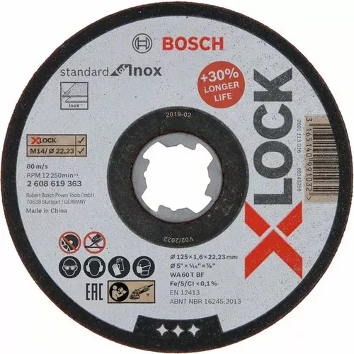 X-LOCK Standard for Inox 125 × 1,6 mm T41  BOSCH 2608619363