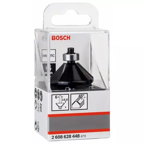 Fazetovací fréza, 6 mm, D1 34,9 mm, B 11,1 mm, L 14,7 mm, G 56 mm, 45°  BOSCH 2608628448