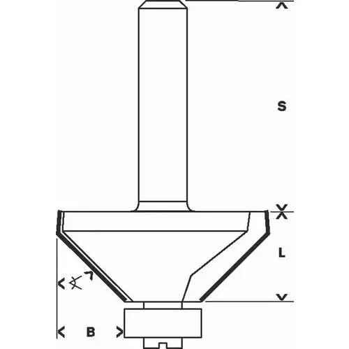 Fazetovací fréza, 6 mm, D1 34,9 mm, B 11,1 mm, L 14,7 mm, G 56 mm, 45°  BOSCH 2608628448