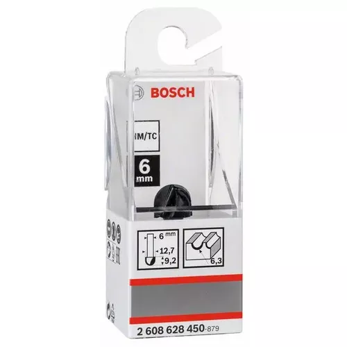 Žlábkovací fréza, 6 mm, R1 6,3 mm, D 12,7 mm, L 9,2 mm, G 40 mm  BOSCH 2608628450