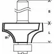 Zaoblovací fréza, 6 mm, R1 12,7 mm, D 38,1 mm, L 18,6 mm, G 60 mm  BOSCH 2608628458