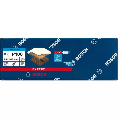 Brusná mřížka EXPERT M480 pro vibrační brusky 93 × 186 mm, G 100, 50 ks BOSCH 2608900753