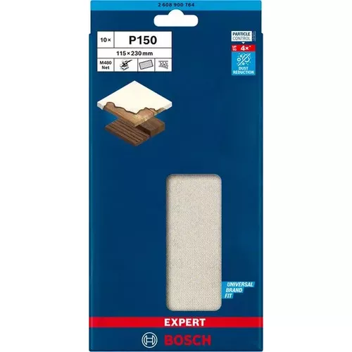 Brusná mřížka EXPERT M480 pro vibrační brusky 115 × 230 mm, G 150, 10 ks BOSCH 2608900764