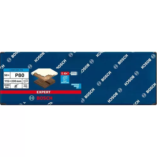 Brusná mřížka EXPERT M480 pro vibrační brusky 115 × 230 mm, G 80, 50 ks BOSCH 2608900770