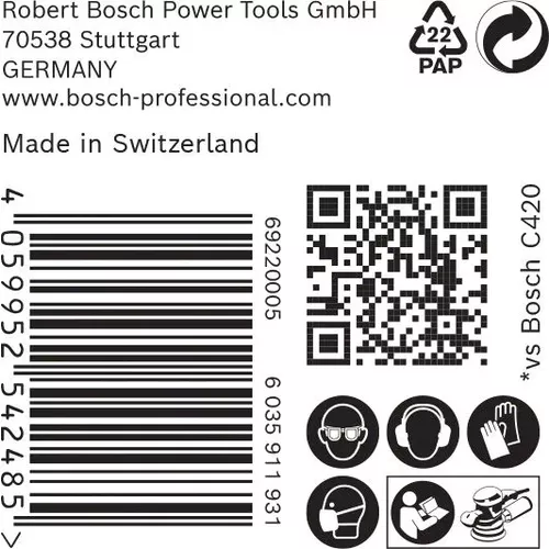 Brusný papír EXPERT C470 s 8 otvory pro vibrační brusky 125 mm, G 80, 50 ks BOSCH 2608900910