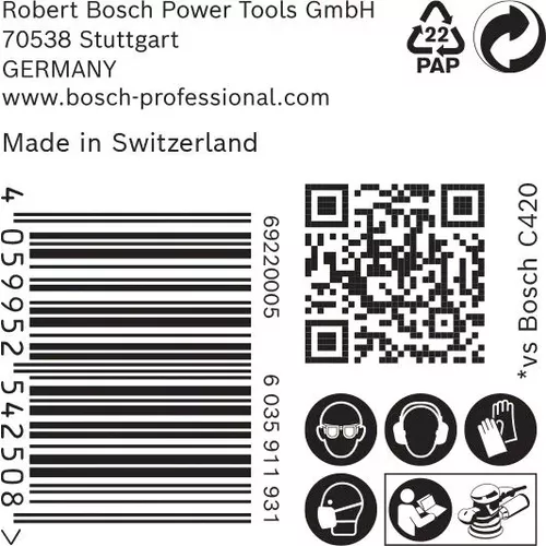 Brusný papír EXPERT C470 s 8 otvory pro vibrační brusky 125 mm, G 120, 50 ks BOSCH 2608900912