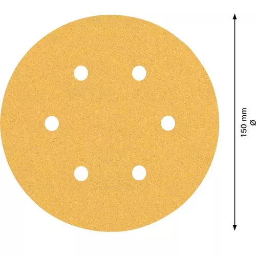 Brusný papír EXPERT C470 s 6 otvory pro vibrační brusky 150 mm, G 100, 50 ks BOSCH 2608900920