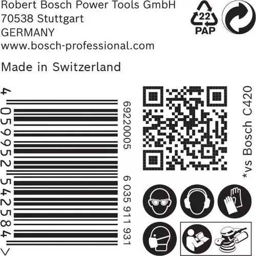 Brusný papír EXPERT C470 s 6 otvory pro vibrační brusky 150 mm, G 100, 50 ks BOSCH 2608900920