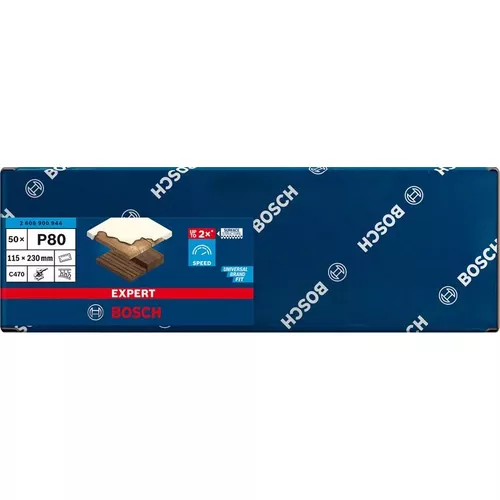 Brusný papír EXPERT C470 se 14 otvory pro vibrační brusky 115 × 230 mm, G 80, 50 ks BOSCH 2608900944