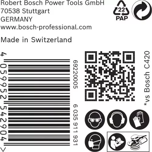 Brusné papíry EXPERT C470 bez otvorů pro úhlové brusky a vrtačky 125 mm, P60, 50 ks BOSCH 2608900952