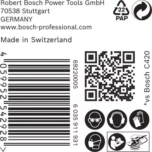 Brusné papíry EXPERT C470 bez otvorů pro úhlové brusky a vrtačky 125 mm, P120 50 ks BOSCH 2608900954