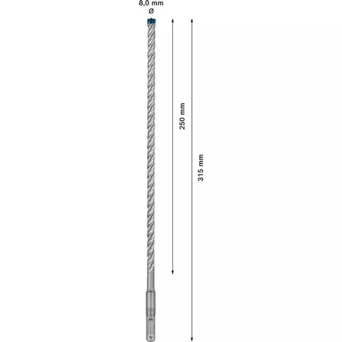 Vrták do kladiv EXPERT SDS plus-7X, 8 × 250 × 315 mm BOSCH 2608900091