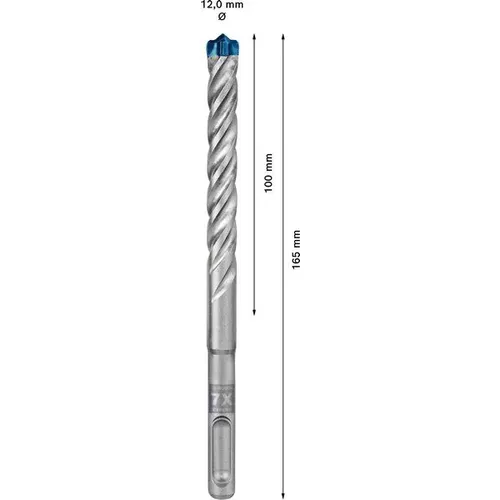 Vrták do kladiv EXPERT SDS plus-7X, 12 × 100 × 165 mm BOSCH 2608900108