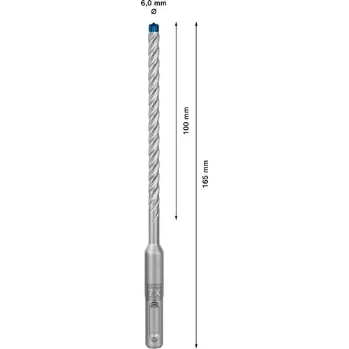 Vrtáky do kladiv EXPERT SDS plus-7X, 6 × 100 × 165 mm, 10 ks BOSCH 2608900160