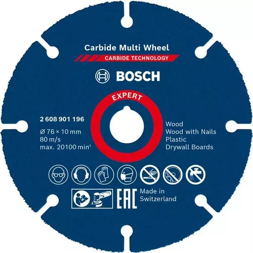 Víceúčelový řezný kotouč EXPERT Carbide Multi Wheel 76 mm, 10 mm BOSCH 2608901196