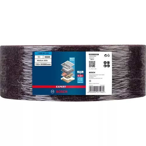 Role rouna EXPERT N880 pro ruční broušení 115 mm × 10 m, Medium A BOSCH 2608901229