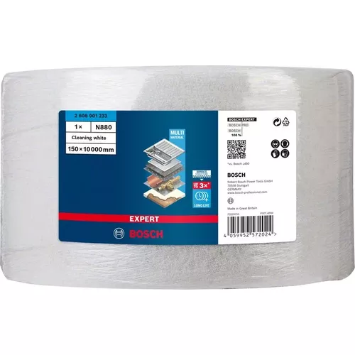 Rounová role EXPERT N880 pro ruční broušení 150 mm × 10 m, čištění BOSCH 2608901233