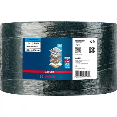 Role rouna EXPERT N880 pro ruční broušení 150 mm × 10 m, General Purpose BOSCH 2608901239