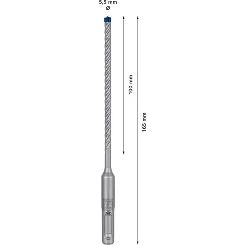 Vrták do kladiv EXPERT SDS plus-7X, 5,5 × 100 × 165 mm BOSCH 2608900066