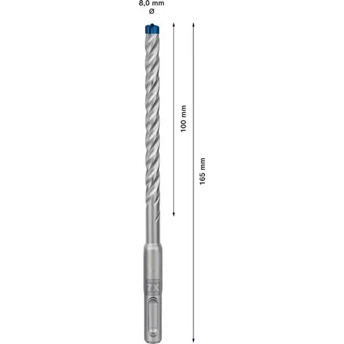 Vrtáky do kladiv EXPERT SDS plus-7X, 8 × 100 × 165 mm, 10 ks BOSCH 2608900167