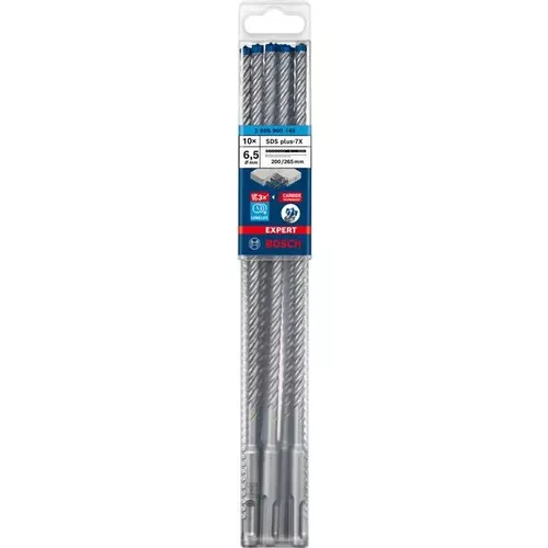 Vrtáky do kladiv EXPERT SDS plus-7X, 6,5 × 200 × 265 mm, 10 ks BOSCH 2608900165