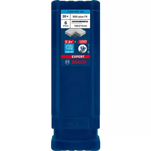 Vrtáky do kladiv EXPERT SDS plus-7X, 6 × 150 × 215 mm, 30 ks BOSCH 2608900182