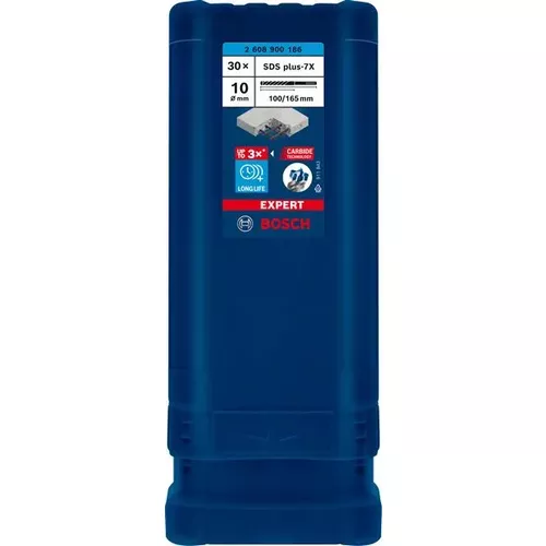 Vrták do kladiv EXPERT SDS plus-7X, 10 × 100 × 165 mm, 30 ks BOSCH 2608900186