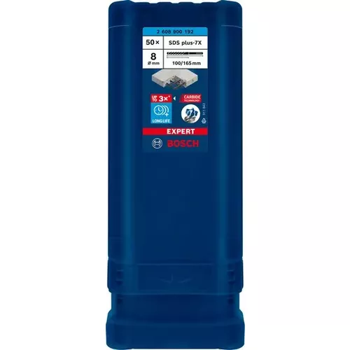 Vrták do kladiv EXPERT SDS plus-7X, 8 × 100 × 165 mm, 50 ks BOSCH 2608900192