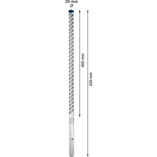 Vrták do kladiv EXPERT SDS max-8X, 20 × 400 × 520 mm BOSCH 2608900229